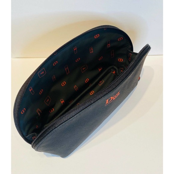 NEW DIOR BEAUTY Black & Red CD Logo MAKEUP POUCH COSMETIC BAG - Picture 5 of 8